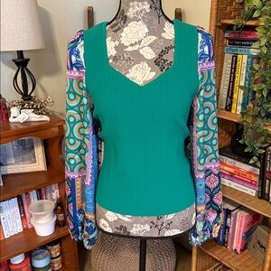 Bailey 44 Ribbed Top w/ Puff Style Sleeves